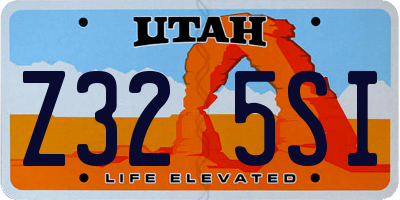 UT license plate Z325SI