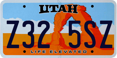 UT license plate Z325SZ