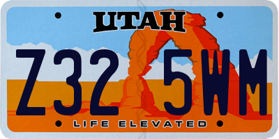 UT license plate Z325WM