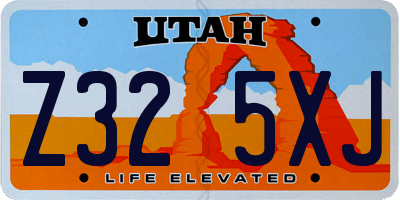 UT license plate Z325XJ