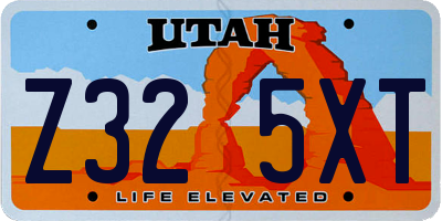 UT license plate Z325XT