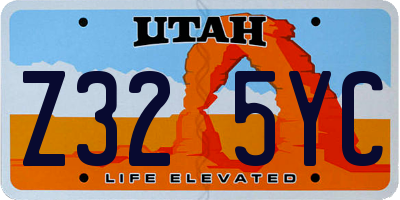 UT license plate Z325YC
