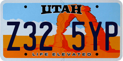 UT license plate Z325YP