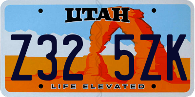 UT license plate Z325ZK