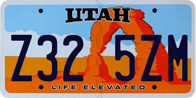 UT license plate Z325ZM
