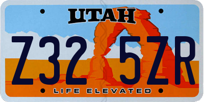 UT license plate Z325ZR