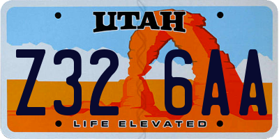 UT license plate Z326AA