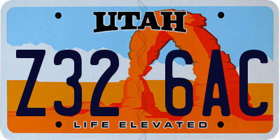 UT license plate Z326AC
