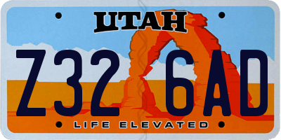 UT license plate Z326AD