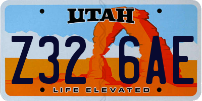 UT license plate Z326AE