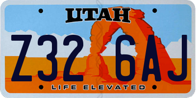 UT license plate Z326AJ