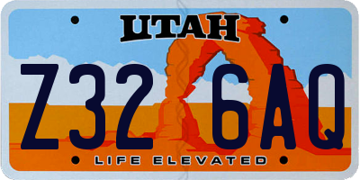 UT license plate Z326AQ