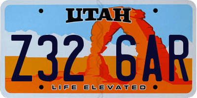 UT license plate Z326AR