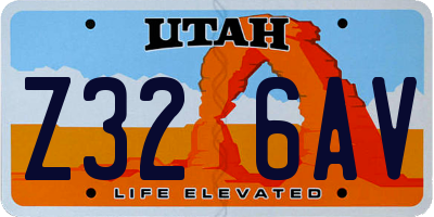 UT license plate Z326AV