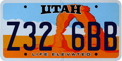 UT license plate Z326BB