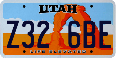 UT license plate Z326BE