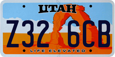UT license plate Z326CB