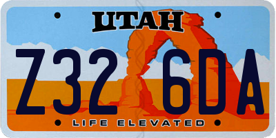 UT license plate Z326DA
