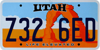 UT license plate Z326ED