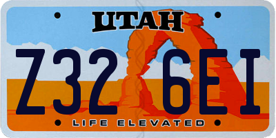 UT license plate Z326EI