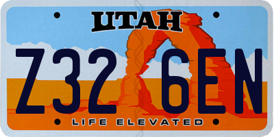 UT license plate Z326EN