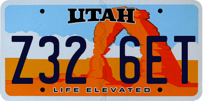 UT license plate Z326ET