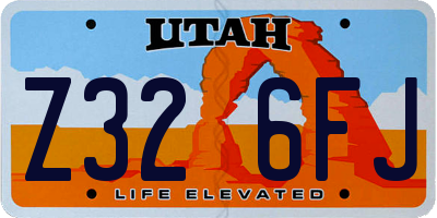 UT license plate Z326FJ