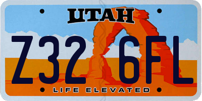 UT license plate Z326FL