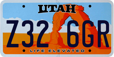 UT license plate Z326GR
