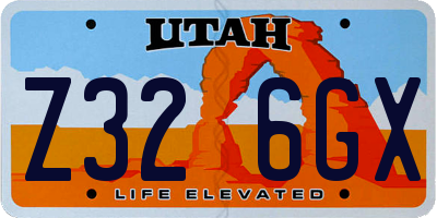 UT license plate Z326GX