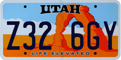 UT license plate Z326GY