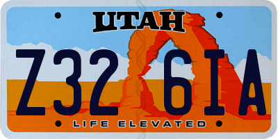 UT license plate Z326IA