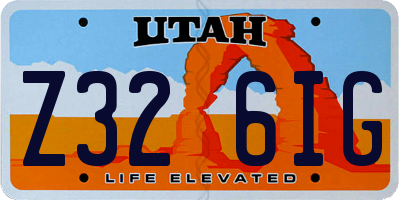 UT license plate Z326IG