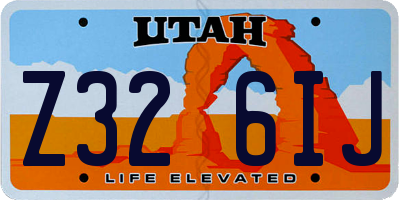 UT license plate Z326IJ