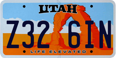 UT license plate Z326IN