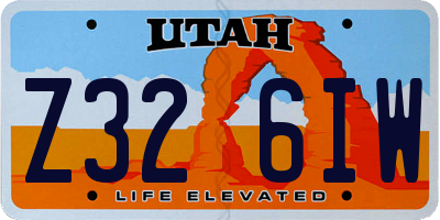UT license plate Z326IW