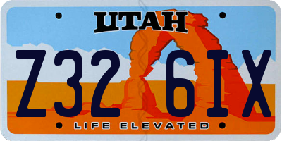 UT license plate Z326IX