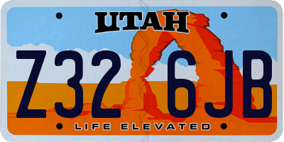 UT license plate Z326JB