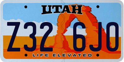 UT license plate Z326JO