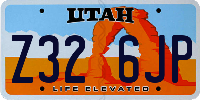 UT license plate Z326JP