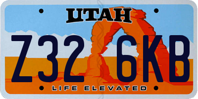 UT license plate Z326KB