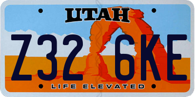 UT license plate Z326KE