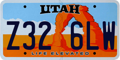 UT license plate Z326LW