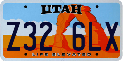 UT license plate Z326LX