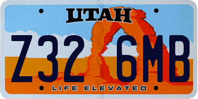 UT license plate Z326MB