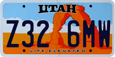 UT license plate Z326MW