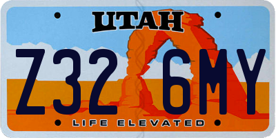 UT license plate Z326MY