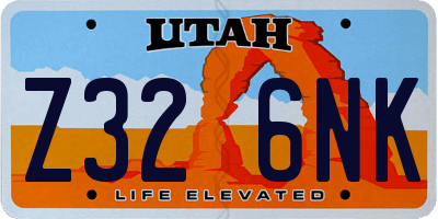 UT license plate Z326NK