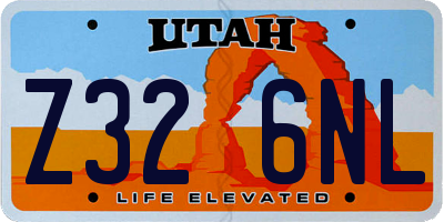 UT license plate Z326NL