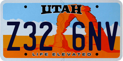 UT license plate Z326NV